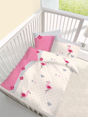 Flamingós ovis ágynemű (szív)