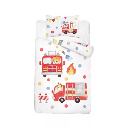 Tűzoltó állatok bambuszos ovis ágynemű szett (FD)