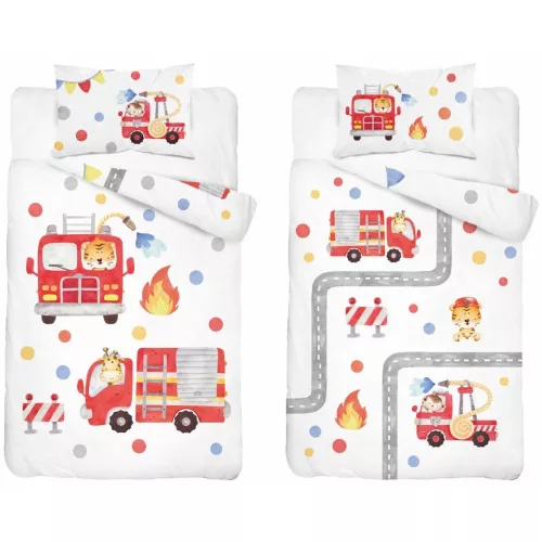 Tűzoltó állatok bambuszos ovis ágynemű (FD)