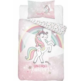 Unikornis ovis ágynemű – Unicorn's Power 2, szivárványos, kislányos 100% pamut ágyneműhuzat