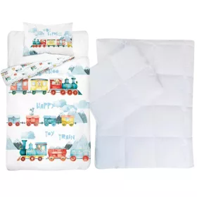 Vonatos ovis ágynemű szett 100x135+40x60 cm pamut