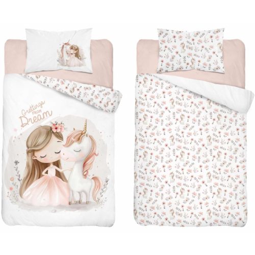 Királylányos, unikornisos ovis ágynemű szett