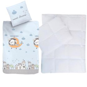 Helikopteres kiskutyás ovis ágynemű szett