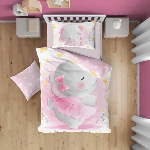 Elefántos ovis ágynemű szett (rózsaszín balerina)