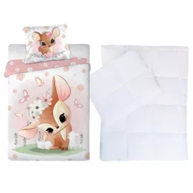 Őzikés ovis ágynemű szett (virágok)