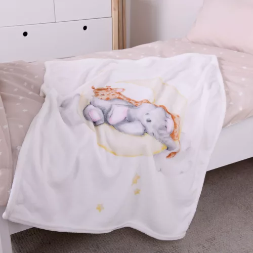 Zsiráfos-elefántos gyerekpléd