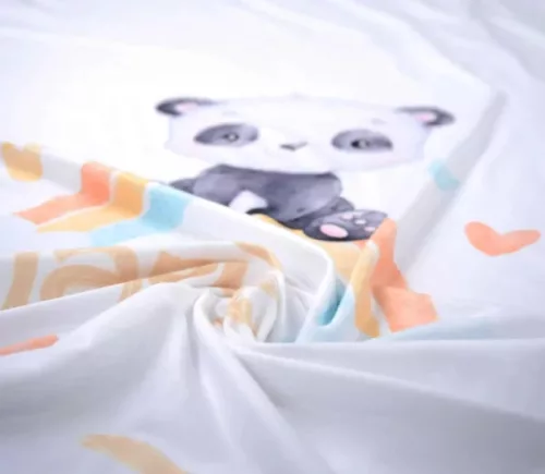 Pandás gyerekpléd (szivárvány)