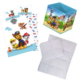 Mancs őrjárat mintás ovis ágyneműszett paplannal, párnával és 30×30×30 cm-es tárolódobozzal – tökéletes választás ovisoknak