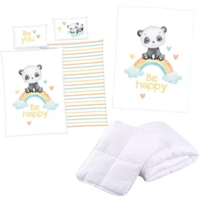Pandás ovis kuckó csomag – 100% pamut ágyneműhuzat, paplan-párna és pléd egyben