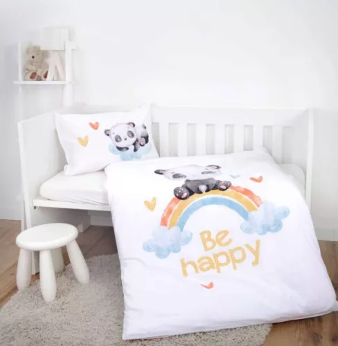 Pandás ovis kuckó csomag – 100% pamut ágyneműhuzat, paplan-párna és pléd egyben