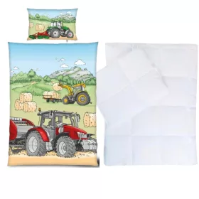 Traktoros ovis ágynemű szett (szalmabála)