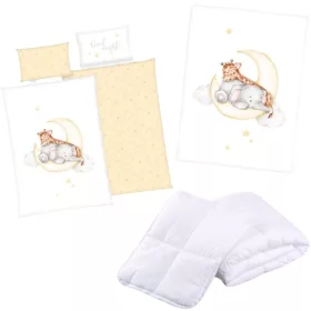 Zsiráfos-elefántos ovis kuckó csomag – 100% pamut ágyneműhuzat, paplan-párna és pléd egyben