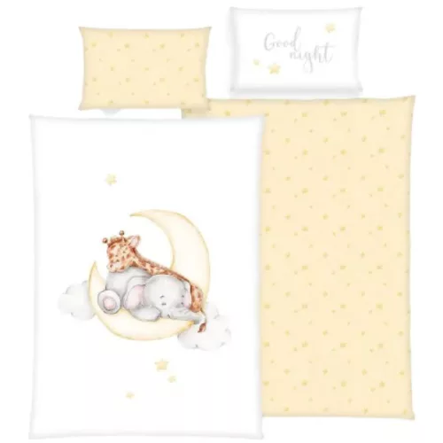 Zsiráfos-elefántos ovis kuckó csomag – 100% pamut ágyneműhuzat, paplan-párna és pléd egyben