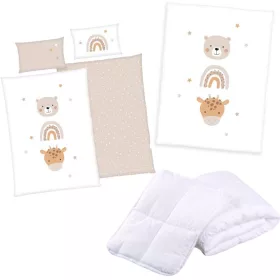 Zsiráfos , macis ovis kuckó csomag – 100% pamut ágyneműhuzat, paplan-párna és pléd egyben