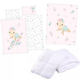 Kisteknős ovis kuckó csomag – 100% pamut ágyneműhuzat, paplan-párna és pléd egyben