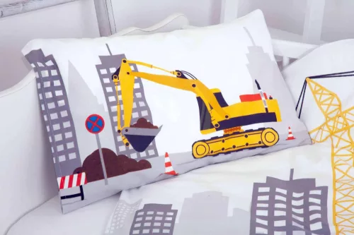 Munkagépes flanel ágynemű szett (ovis)