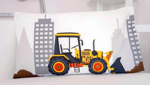 Munkagépes flanel ágynemű szett (ovis)