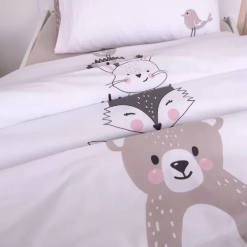 Az erdő kisállatai ovis ágynemű 100x135+40x60 cm 100% pamut