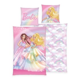 Barbie Rainbow pamut ágyneműhuzat szett 140x200 + 70x90 cm – színes gyerek ágynemű kislányoknak
