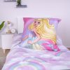 Barbie Rainbow pamut ágyneműhuzat szett 140x200 + 70x90 cm – színes gyerek ágynemű kislányoknak