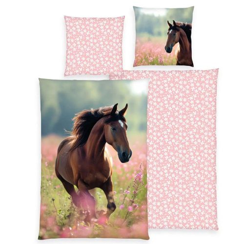 Lovas ágynemű tárolódobozzal 140x200+70x90 cm 100% pamut ágynemű és 30x30x30 cm polipropilén tárolódoboz gyerekeknek