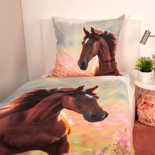 Lovas ágynemű tárolódobozzal 140x200+70x90 cm 100% pamut ágynemű és 30x30x30 cm polipropilén tárolódoboz gyerekeknek