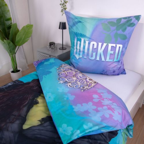 Wicked Twilight Magic ágyneműszett 140x200 + 70x90 cm – 100% pamut, cipzáros, 60°C-on mosható, Glinda és Elphaba mintával