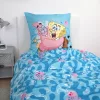 SpongyaBob ágynemű 135×200 cm + 70×90 cm – 100% pamut Renforcé, cipzáras záródás, vidám Bikini Bottom grafika