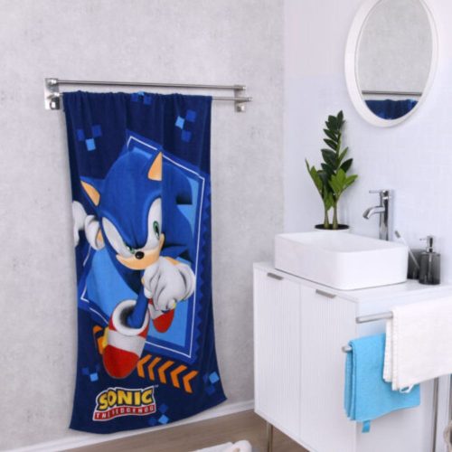 Sonic Superspeed pamut törölköző gyerekeknek – 70x150 cm strand- és fürdőtörölköző