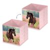 Lovas mintás gyerek tárolódoboz – 30x30x30 cm játéktároló 