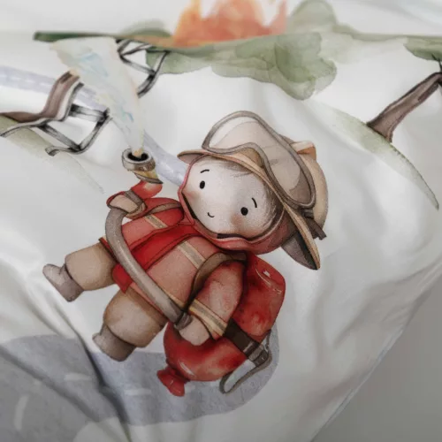 Tűzoltós ovis ágynemű 100% pamut 100x135+40x60 cm