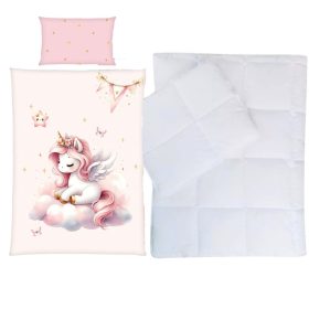 Unikornis ovis ágynemű palan-párnával pamut 100x135+40x60 cm