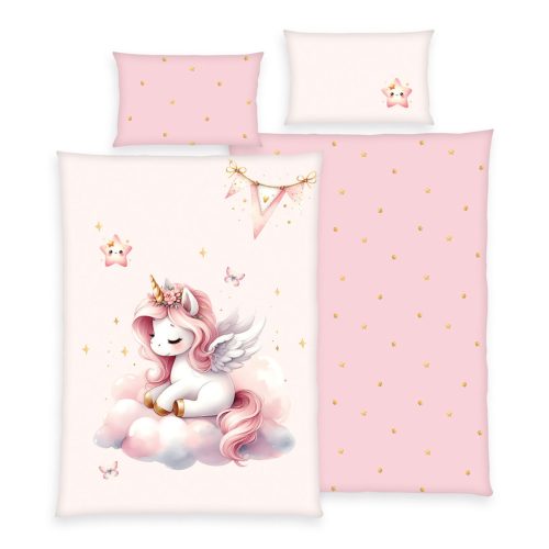 Unikornis ovis ágynemű palan-párnával pamut 100x135+40x60 cm