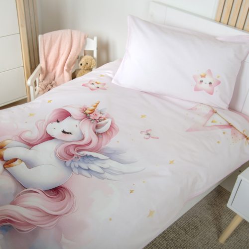 Unikornis ovis ágynemű palan-párnával pamut 100x135+40x60 cm