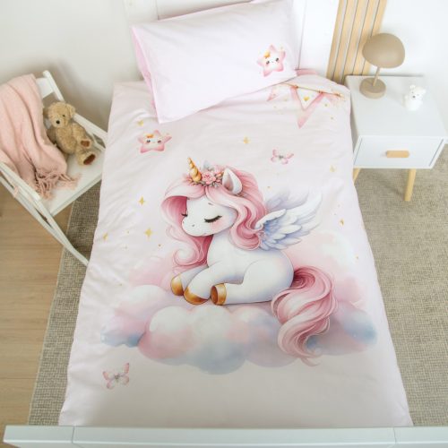 Unikornis ovis ágynemű palan-párnával pamut 100x135+40x60 cm