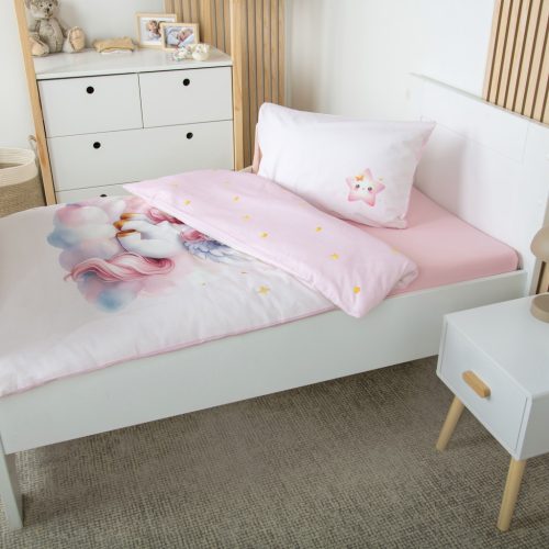 Unikornis ovis ágynemű palan-párnával pamut 100x135+40x60 cm