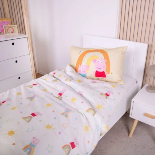 Peppa malac ovis ágynemű szett (szivárvány)