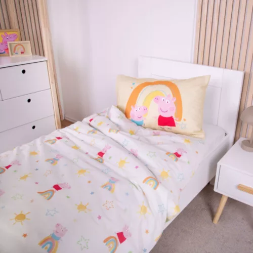 Peppa malac pamut ovis ágynemű szett 100x135 cm – színes gyerek ágynemű párnahuzattal