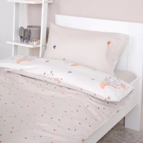 Csillagos flanel ovis ágynemű szett (hold)