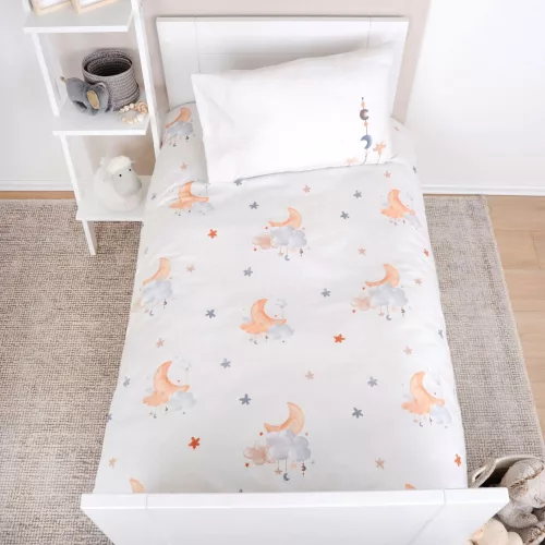 Csillagos flanel ovis ágynemű (hold)