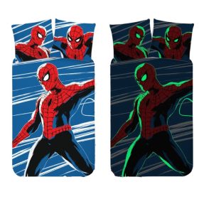 Pókember ovis ágyneműhuzat szett – 100x135 + 40x60 cm, 100% pamut, Frozen minta, világít a sötétben, cipzáras huzat