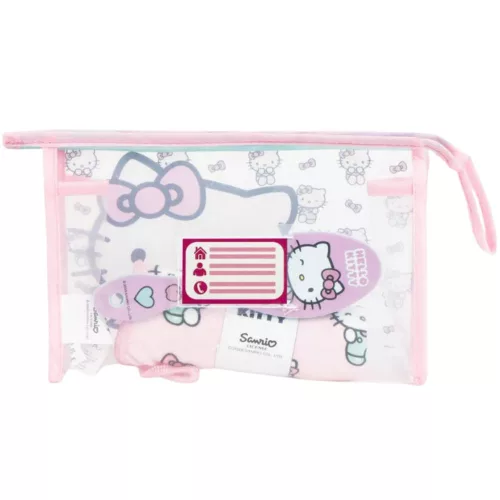 Hello Kitty tisztasági csomag gyerekeknek – Hello Kitty utazószett hajkefével
