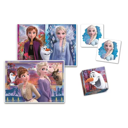 Clementoni Disney Jégvarázs 4 az 1 ben puzzle és memóriajáték gyerekeknek