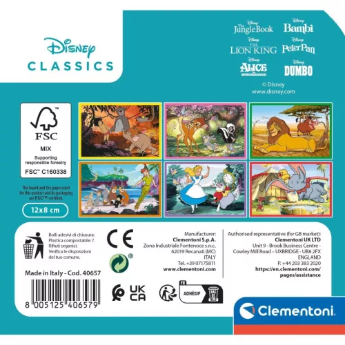 Disney Classics mesekocka 6 db-os puzzle 2 éves kortól – Clementoni fejlesztő játék