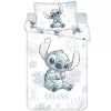 stitch ágynemű 100x135 40x60 cm pamut disney ohana felirat virágos hawaii gyerek huzat kékes lila mintával