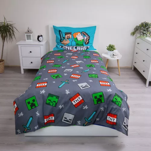 Minecraft ágynemű 140x200+70x90 cm 100% pamut