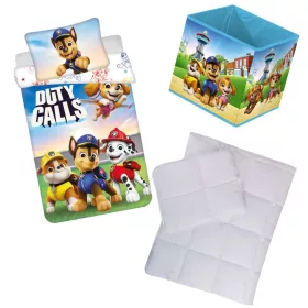 Mancs őrjárat mintás ovis ágyneműszett paplannal, párnával és 30×30×30 cm-es tárolódobozzal – tökéletes választás ovisoknak