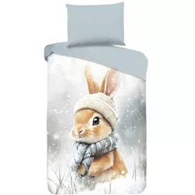 Téli nyuszis flanel ágynemű