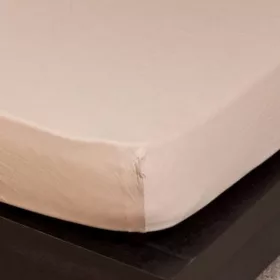 Jersey gumis lepedő 90/100x200 cm-es (homokbarna)