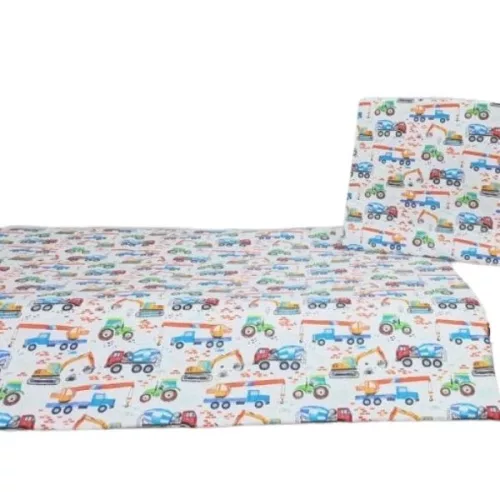 Munkagépes ovis ágynemű (apró színes)